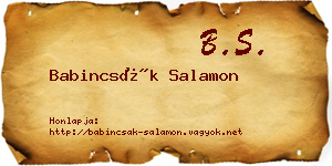 Babincsák Salamon névjegykártya